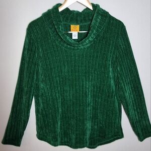 RUBY RD Women's Cowlneck Sweater Green,Small Size